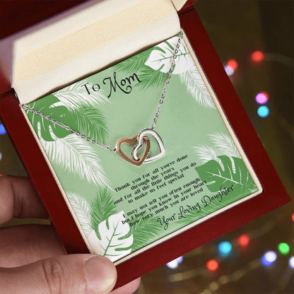 Mother'S Day Gift For Mom - Interlocking Hearts Necklace From Daughter