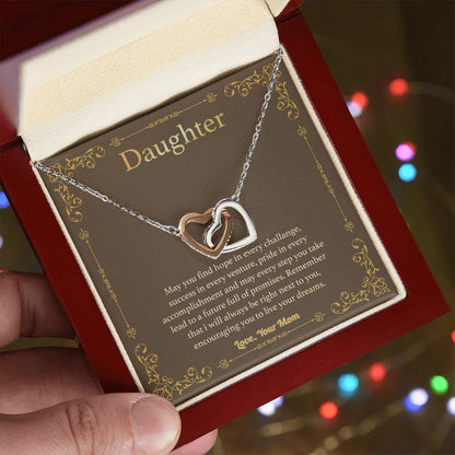 Graduation Gift For Your Daughter Gorgeous Love Knot Necklace. Interlocking Hearts Necklace