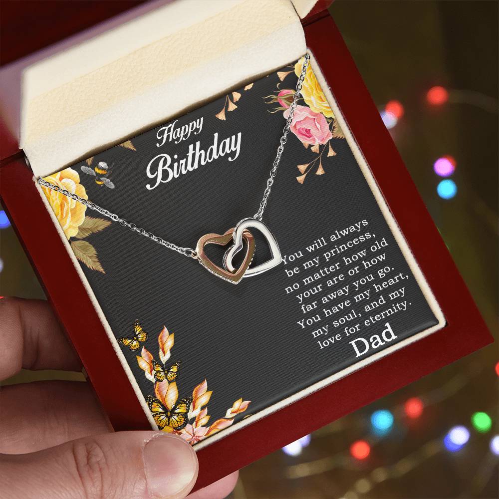 Happy Birthday Daughter Heart Necklace Interlocking Hearts Necklace