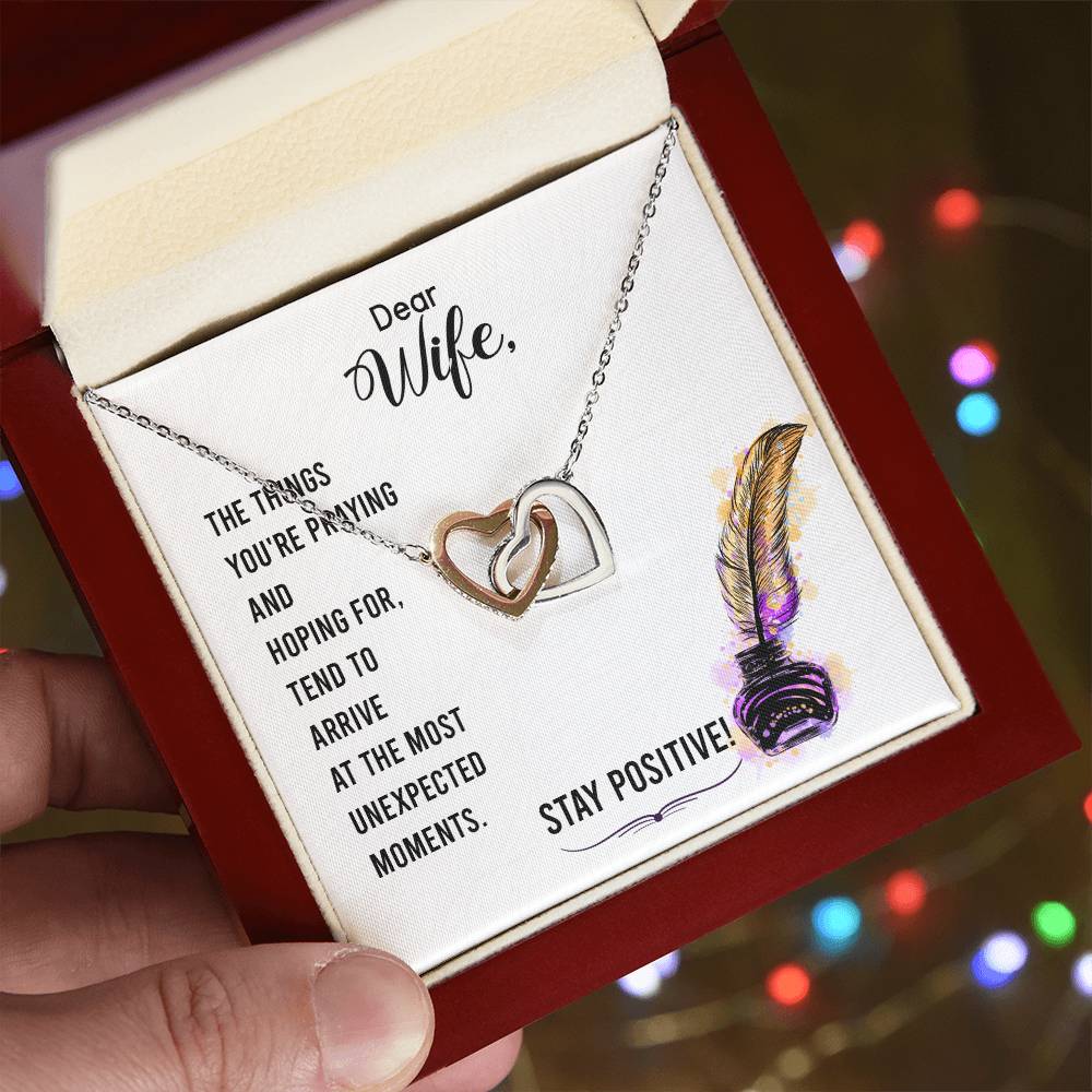 Dear Wife - The Things You'Re Praying And Hoping For - Interlocking Heart Necklace Interlocking Hearts Necklace