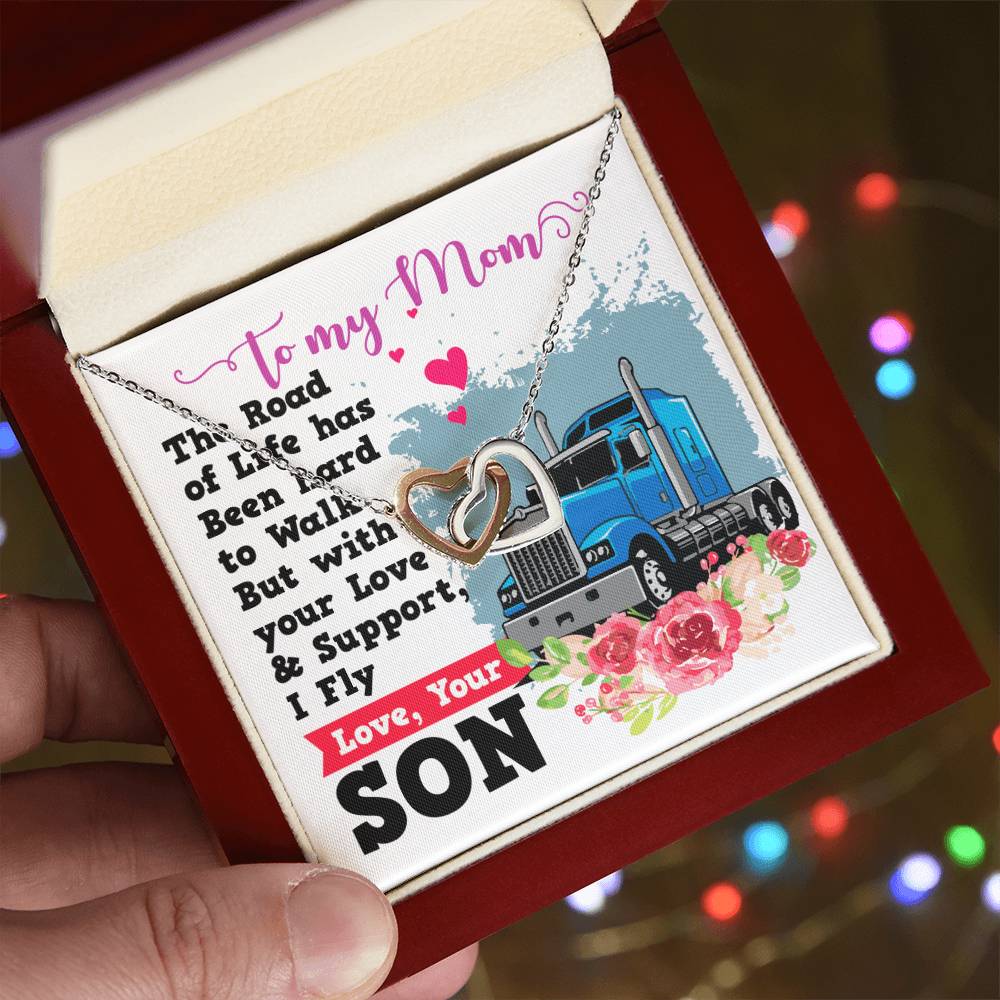 Trucker'S Mom - Interlocking Heart Necklace Interlocking Hearts Necklace