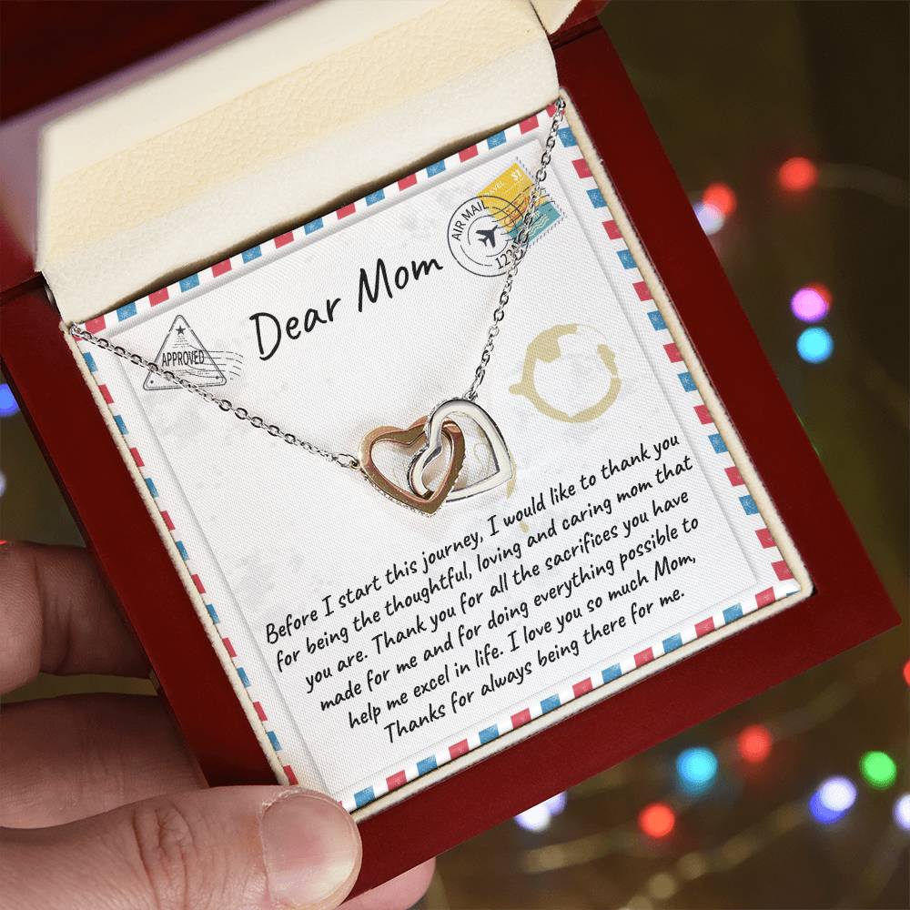 Necklace Gift For Mom From Children To Mom Christmas Gift For Mom'S Birthday Gift From Daughterson To Mom Thanksgiving Gift Ideas Interlocking Hearts Necklace