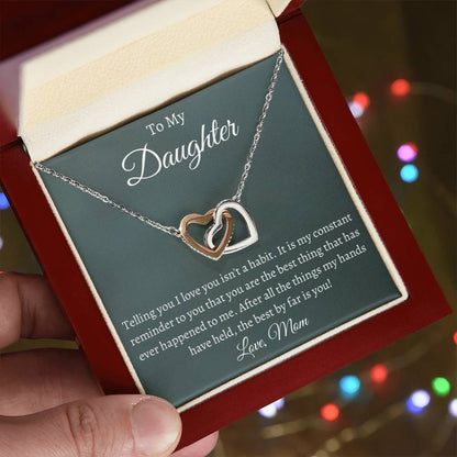 To My Daughter - Telling You I Love You - Necklace Interlocking Hearts Necklace