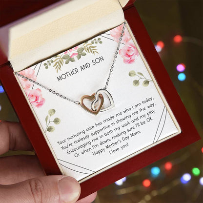 Mother And Son Interlocking Hearts Necklace