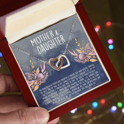 The Love Between A Mother And Daughter Is Forever Interlocking Hearts Necklace
