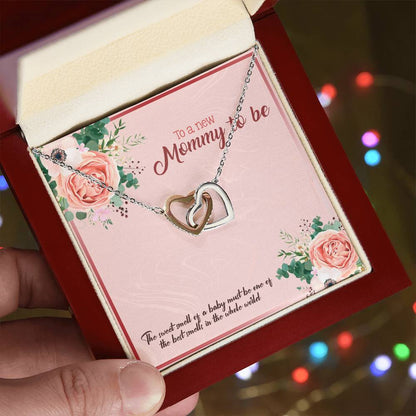 To A New Mommy To Be Interlocking Hearts Necklace