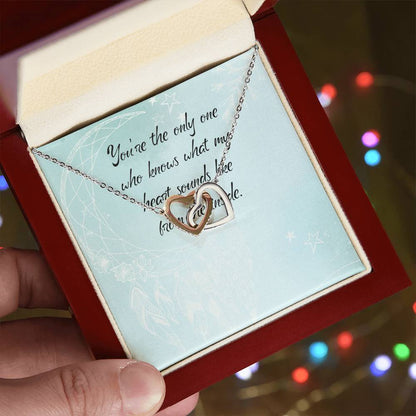 You Are The Only One Who Knows What My Heart Sounds Like From Inside - Interlocking Heart Necklace Interlocking Hearts Necklace