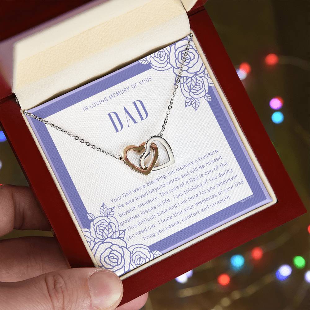 Loss Of Dad Interlocking Hearts Necklace