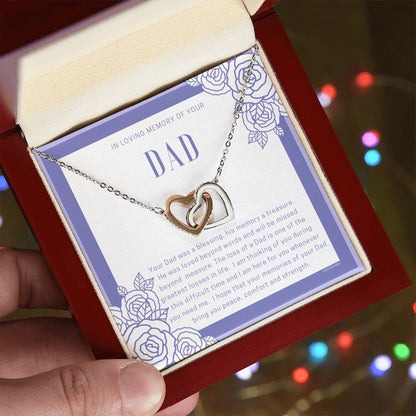 Loss Of Dad Interlocking Hearts Necklace