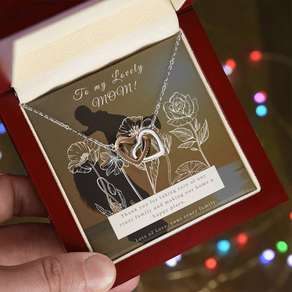 Double Interlocking Hearts Necklace For Mother'S Day