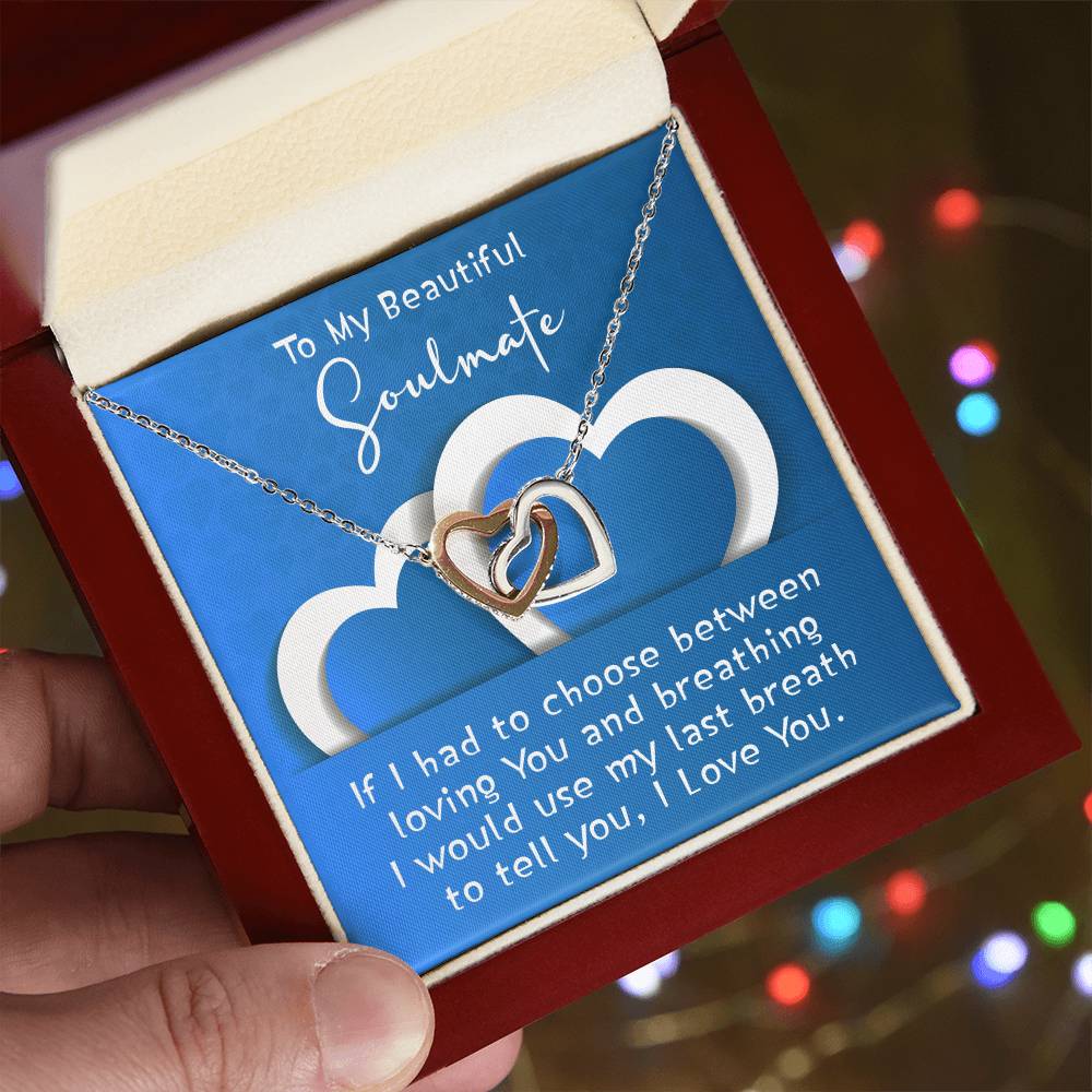 Necklace Gift For Soulmate - Interlocking Heart Necklace Interlocking Hearts Necklace