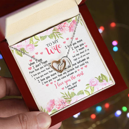 I Love You The Most - Best Gift For Wife Interlocking Hearts Necklace