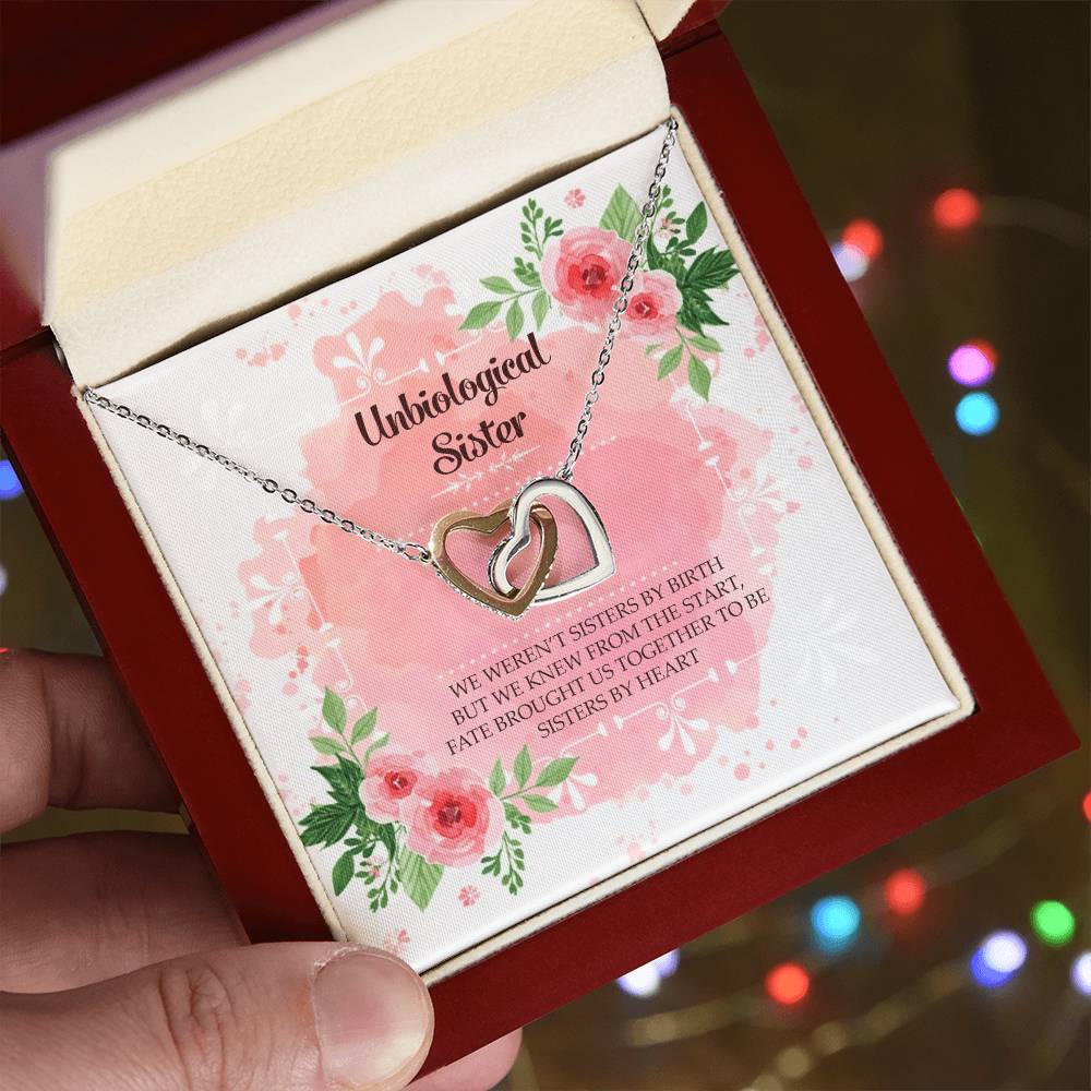 Sisters By Heart - Best Gift For Sister Interlocking Hearts Necklace