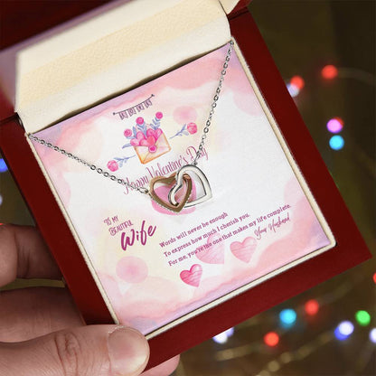 Interlocking Hearts To Beautiful Wife - D2 Interlocking Hearts Necklace