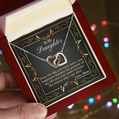 Gift From Mom To Daughter Interlocking Hearts Necklace
