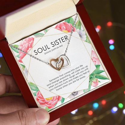 Soul Sisters Friend Necklace Interlocking Hearts Necklace