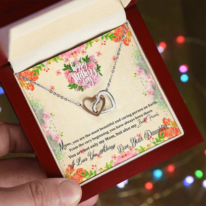 Happy Mother'S Day From Daughter Intertwined Hearts Necklace Interlocking Hearts Necklace