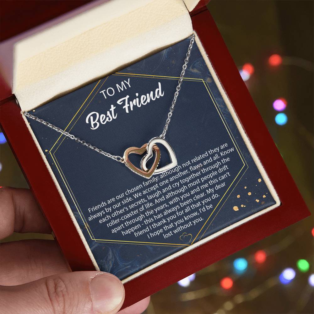 Best Friend Necklace Best Friend Necklace Personalize Bff Necklace Jewelry Best Friend Birthday Necklace Necklace Gift For Best Friend Interlocking Hearts Necklace