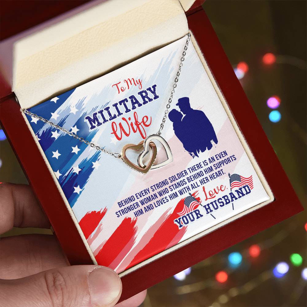 To My Stronger Woman Who Stands Behind Me - Interlocking Hearts Necklace