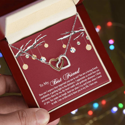 Best Friend Gift Jewelry Friend - Necklace Interlocking Hearts Necklace
