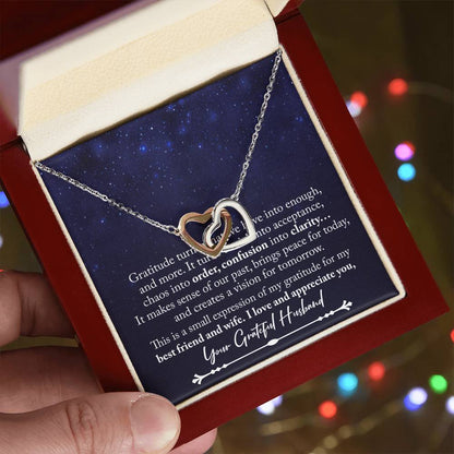 To My Wife Jewelry To My Wife Necklace Wife Necklace Gift Meaningful Jewellery Wishbone Necklace Anniversary Jewellery For Wife Interlocking Hearts Necklace
