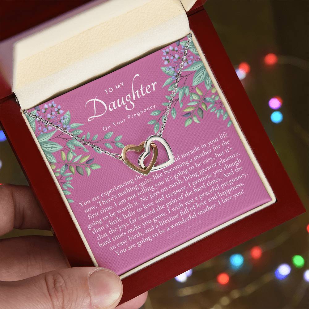 Pregnancy Gift For Daughter Baby Shower Gift Mom To Be Gift Expecting Mom Gift Pregnant Daughter Gift From Mom Interlocking Hearts Necklace