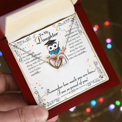 To My Daughter Interlocking Hearts Necklace