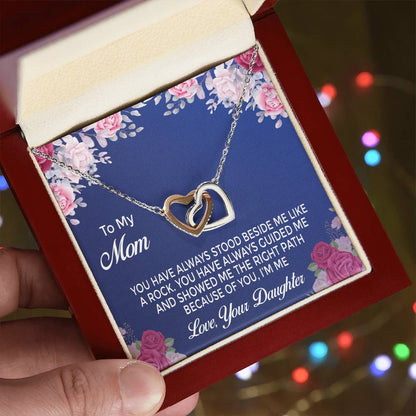 Mom Daughter Gift Mother'S Day Interlocking Hearts Necklace