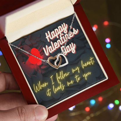 My Heart Leads Me To You - Ih Interlocking Hearts Necklace