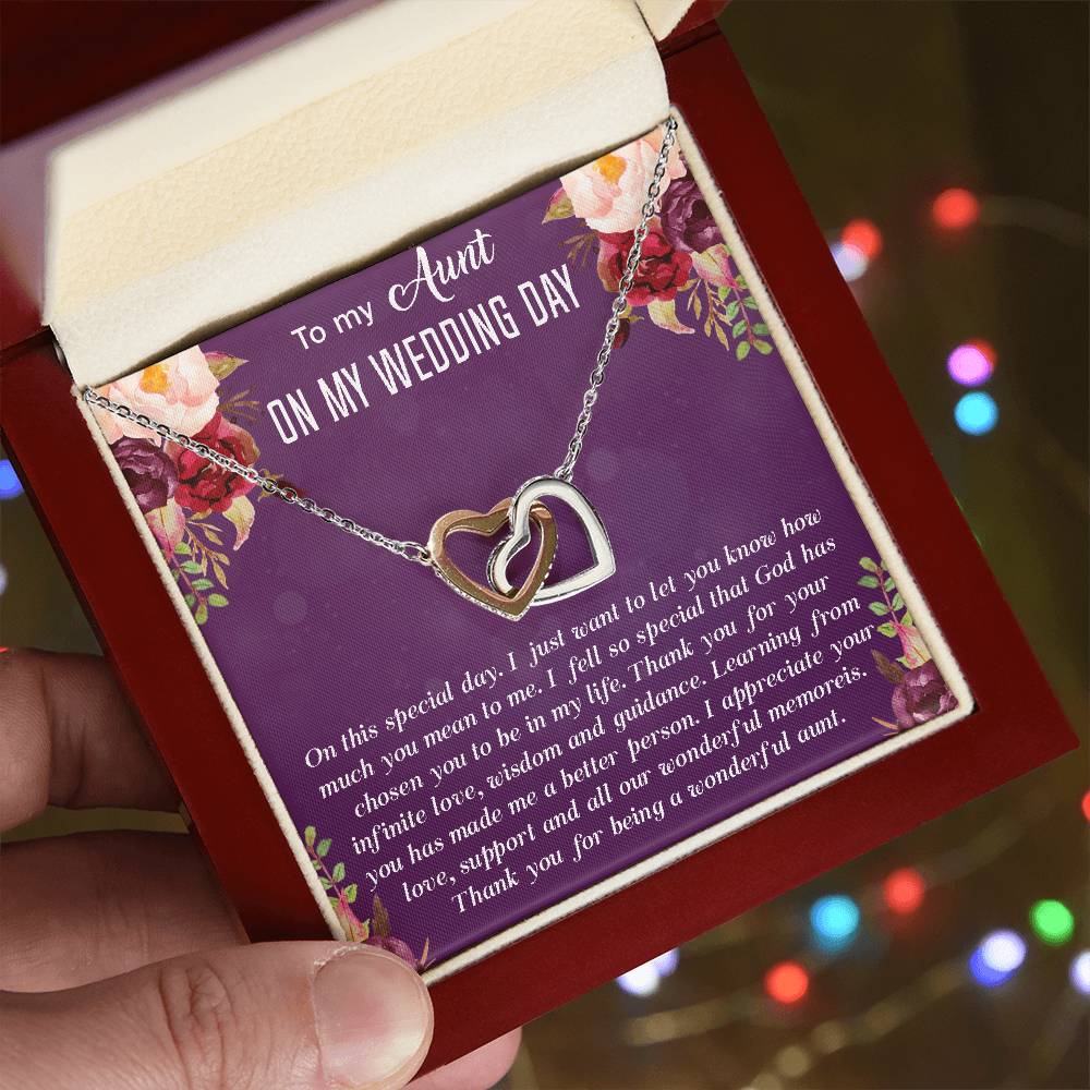 Aunt Of The Bride Interlocking Hearts Necklace Gift Aunt Wedding Gift From Bride Wedding Gift From Bride And Groom Aunt Necklace Gift