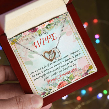 To My Wife Interlocking Hearts Necklace