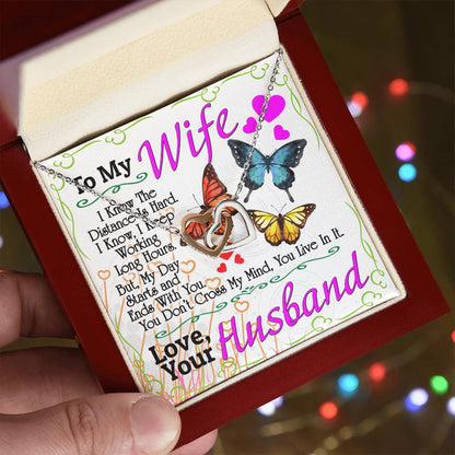 Gift For Wife - Interlocking Heart Necklace Interlocking Hearts Necklace