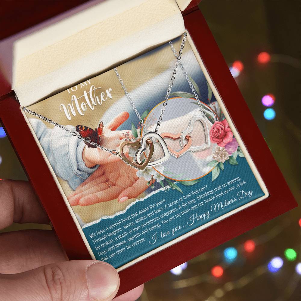 Mother'S Day Gift To My Beautiful Mother Daughter To Mother Gift Son To Mother Gift Happy Mother'S Day Necklace For Mom Beautiful Gift For Mom Interlocking Hearts Necklace