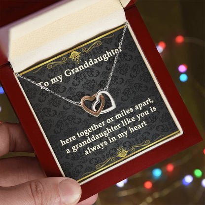 Granddaughter And Nana Bond Necklace - Eudora Collection Interlocking Hearts Necklace