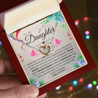 To My Daughter Interlocking Hearts Necklace