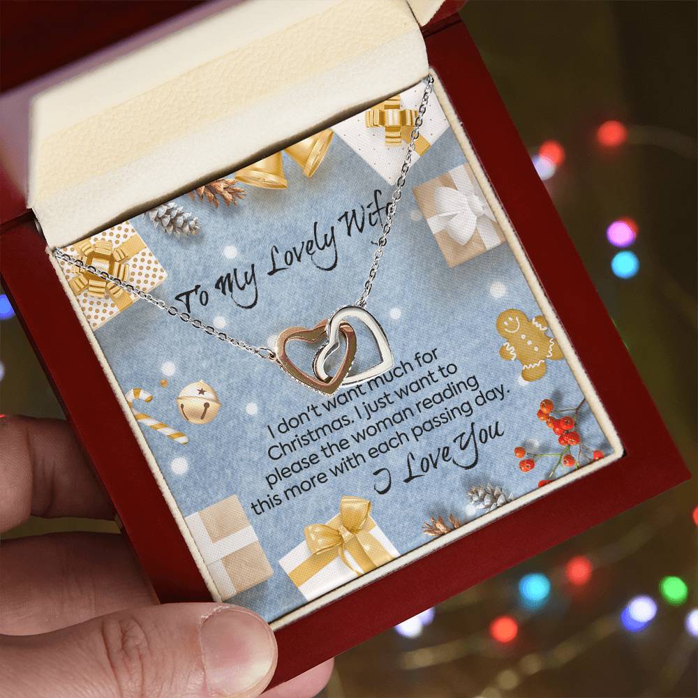 Wife Dancing Love Necklace Christmas Gift From Husband Interlocking Hearts Necklace