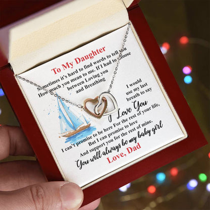 Gift For Daughter - Interlocking Heart Necklace Interlocking Hearts Necklace