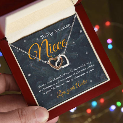 To My Amazing Niece Interlocking Hearts Necklace