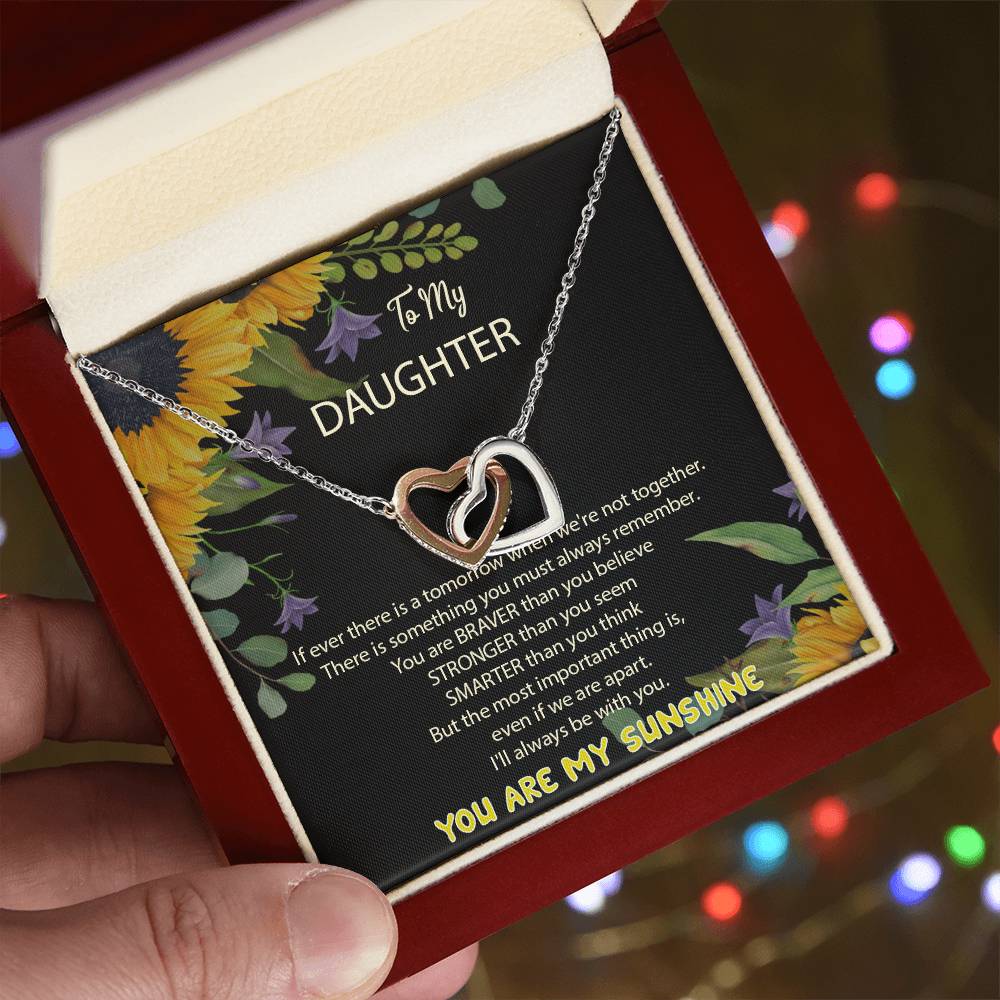 To My Daughter You Are My Sunshine Interlocked Hearts Necklace Interlocking Hearts Necklace