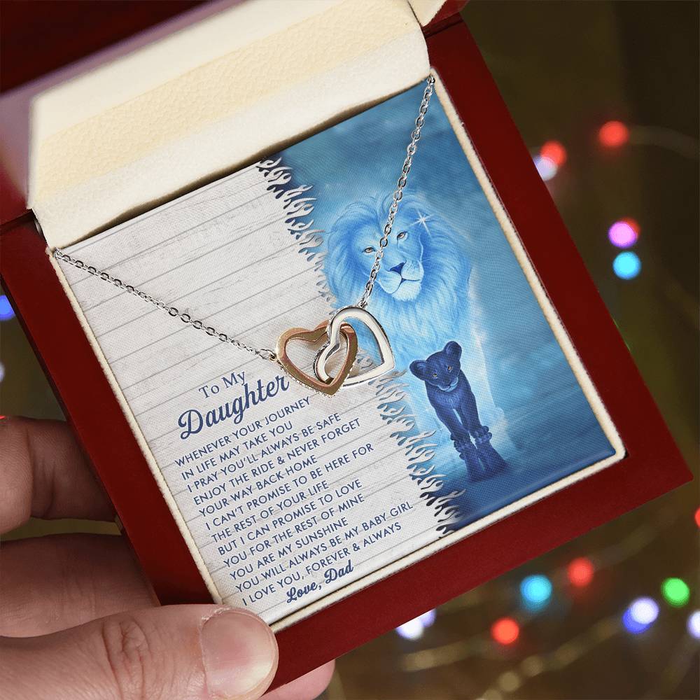 To My Daughter - I Can Promise To Love You For The Rest Of Mine- Interlocking Heart Necklace Interlocking Hearts Necklace