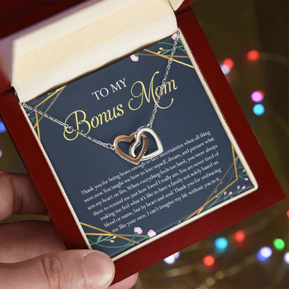 Gift For Bonus Mom Interlocking Hearts Necklace