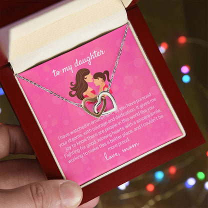 To My Lovely Daughter Interlocking Hearts Necklace