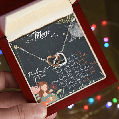 To My Mom Interlocking Hearts Necklace Message Card