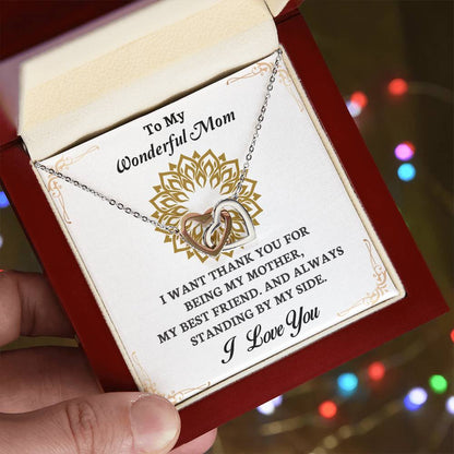 To My Mom - My Best Friend - Interlocking Hearts Necklace