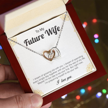 To My Future Wife - Interlocking Hearts Premium Lovecube Interlocking Hearts Necklace
