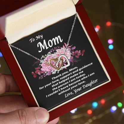 To My Mom Gift Necklace To Mom From Daughter Message Card Necklace Mother'S Day Gift Necklace Mom Birthday Gift Necklace Interlocking Hearts Necklace
