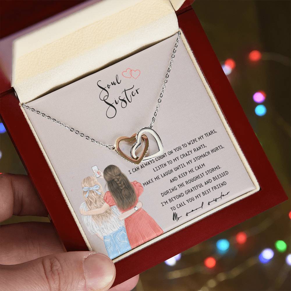 Soul Sister - Joined Hearts Necklace Interlocking Hearts Necklace