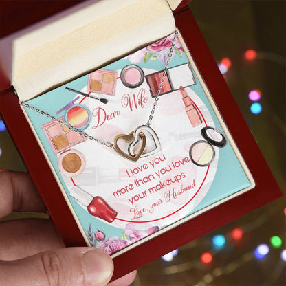 Dear Wife Interlocking Hearts Necklace Message Card