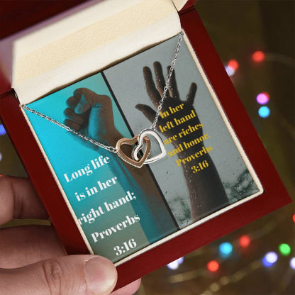 Ike Mens Collage Proverbs Jewelry Interlocking Hearts Necklace