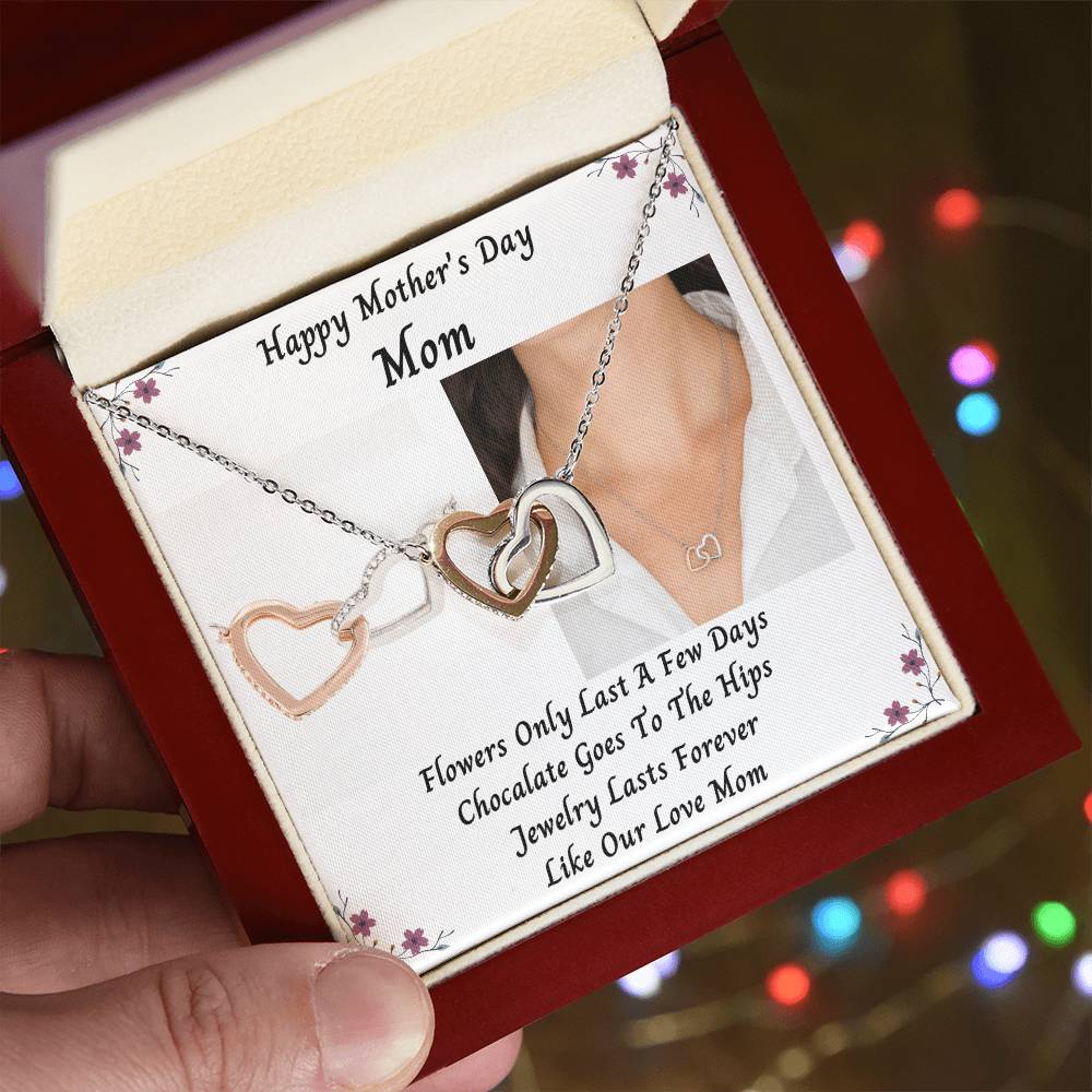 Happy Mothers Day Mom With Interlocked Hearts Necklace Interlocking Hearts Necklace